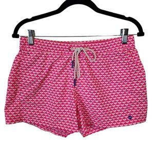 Vineyard Vines Women's Whale Tail Print Performance Shorts Neon Pink Nylon Short